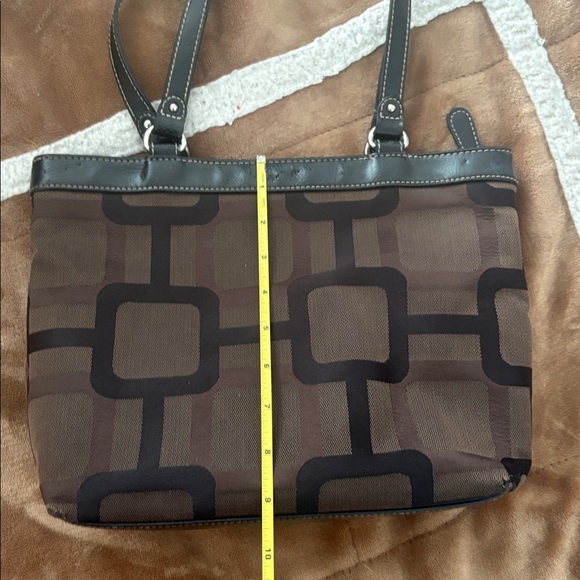 Nine West Brown Patterned Tote with Black Trim - Picture 15 of 16